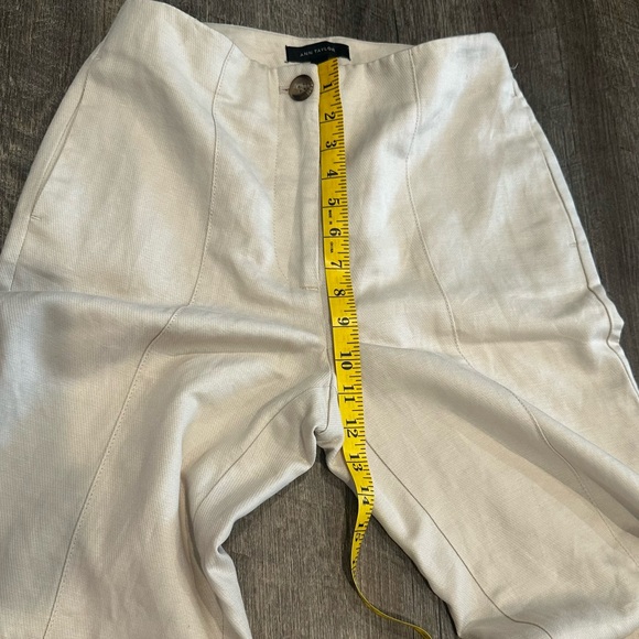 Ann Taylor Linen Women’s The Seamed Wide leg Dress Pants size 0 cream - Picture 11 of 14